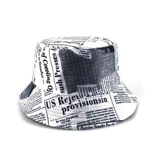 Cappello da Pescatore Bifacciale con Stampa a Giornale, Nuovo Stile Autunno 2025, Retrò, Moda Casual, Sportivo, da Viaggio, Unisex, per Esterni - Product Image 5