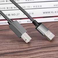 Câble d'imprimante USB 2.0 A vers B mâle en nylon tressé métallique de haute qualité Cantell, 1,5 m, pour ordinateur et appareil photo