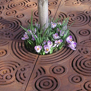 Decorative Metal Rust <b>Tree</b> Grate-Art Deco Style Weather Resistant <b>Outdoor</b> Urban Walkway Decor - Product Image 6