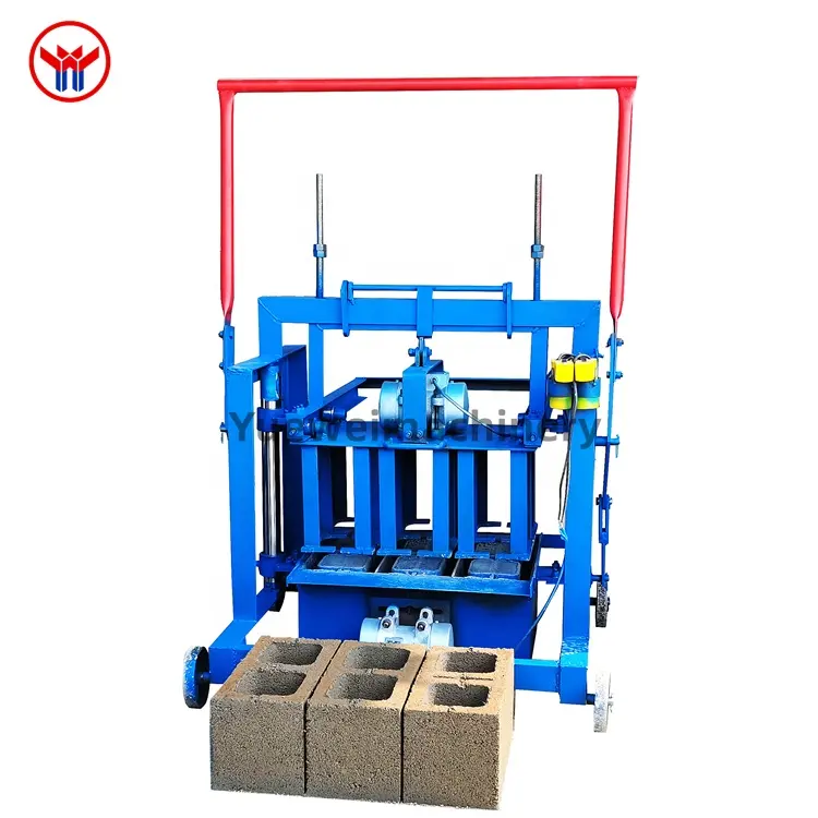 Widely acclaimed simple electric mobile interlocking vibrating cement hollow block brick machine for sale