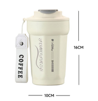 Thermos à café octogonal en acier inoxydable 316, 450 ml, isolé sous vide, portable, avec cordon, logo personnalisé, tasse cadeau pour l'extérieur