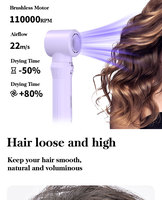 Sèche-cheveux électrique à moteur BLDC 110 000 tr/min, diffuseur, buse, style tout-en-un, lissage, bouclage, 5-en-1, 1200W, ionique