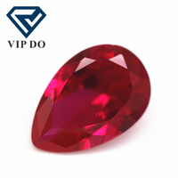 3*5mm-10*14mm taille de poire à facettes 5 # pierres précieuses en vrac en corindon de rubis synthétique en forme de poire 5 # pierres précieuses en corindon de rubis rouge saphir