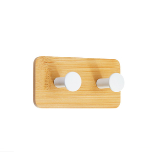 Cabides De Prateleira Cabide Ganchos 2 Pack Wall Mounted Cabide <span class=keywords><strong>Rack</strong></span> Roupão Jaqueta De Banho De Madeira De Bambu Roupão Ganchos - Product Image 5