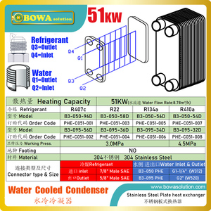 50kW पानी ठंडा स्टेनलेस स्टील condenser पूर्ण मिलान 8 + 8hp हीट पंप पानी चिलर्स डिजाइन और असेंबली लागत बचाता है - Product Image 2