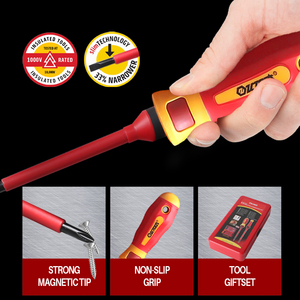 Qixin Trung Quốc Nhà Cung Cấp Tùy Chỉnh <span class=keywords><strong>13Pcs</strong></span> Tay Công Cụ Cách Điện Vít Điều Khiển Sản Xuất Điện Công Nghiệp <span class=keywords><strong>VDE</strong></span> <span class=keywords><strong>Screwdriver</strong></span> Set - Product Image 5