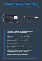 CP03 Mini Easy Plug Play, Adaptador Inalámbrico USB con IA, CarPlay Universal para VW, Toyota, Nissan, Ford, Benz, Byd, MG