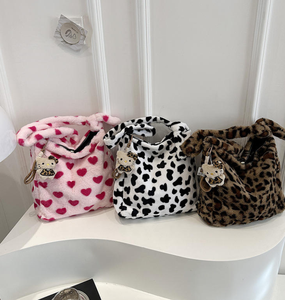 Plush men's and women's universal large capacity zipper <b>canvas</b> <b>backpack</b> new autumn and winter versatile shopping bag - Product Image 1