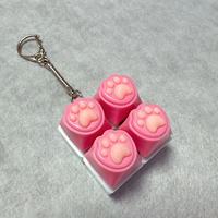 Offre Spéciale – Porte-clés anti-stress en silicone TPR couleur macaron, motif patte de chat, pour bouton de clavier Test Axis – Vente en gros