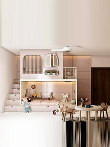 Diseño Personalización Loft Camas Wabi-Sabi y estilo antiguo Habitaciones infantiles Planificación general del espacio literas para niños, hogar Retro - Product Image 4