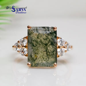 Bague Rectangle Design en argent sterling 925 Bagues de bijouterie fine Personnaliser bagues Fabricant de bijoux Sarva Création Jaipur - Product Image 1