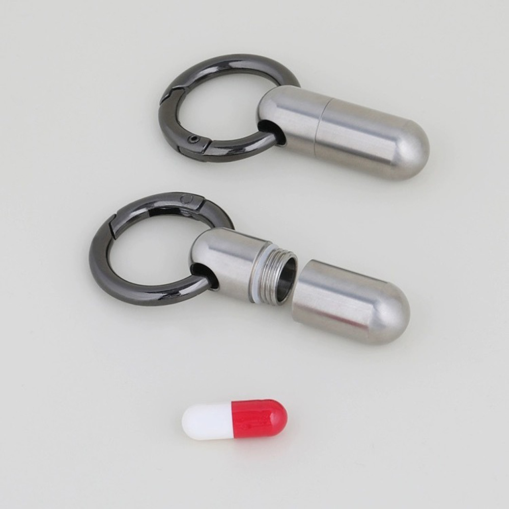 Portable Mini Waterproof Titanium Alloy Medicine Bottle for Elderly Heart Pill First Aid Sealed Storage Container