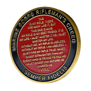 Moneda Conmemorativa de Metal con Emblema de Patrón Rojo, Moneda de Recuerdo con Temática de <span class=keywords><strong>Creed</strong></span>, Moneda Coleccionable de Espíritu de Equipo - Product Image 3