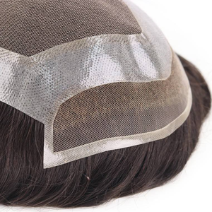 Systèmes de cheveux humains vierges indiens # Prothèse capillaire Hollywood 8*10 à ondulations droites 3 couleurs pour hommes blancs - Product Image 3