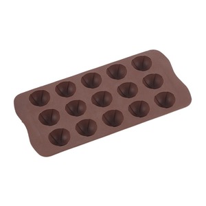 Silicone Chocolate Mold 15 Cavity Spherical Fondant Cake Decoration Baking Tool Coffee Brown Oven Safe Dishwasher Safe - Product Image 1