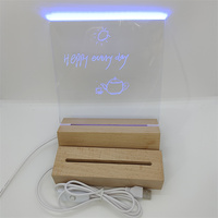 Lampe LED ronde USB en gros avec base en bois rectangulaire pour chambre à coucher, idéale pour les clubs et les bars