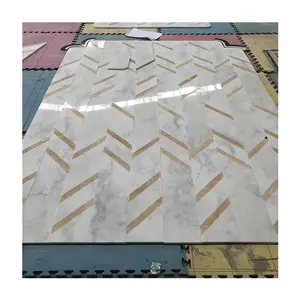 Morden Floor Designs Yellow Onyx Marble And White Marble Water-jet Medallion Pattern Tiles Design Marble Floor Decoration