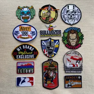 Custom 100% Embroidered Embroidery Patches Sew Iron On For Clothing