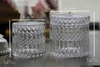 Pot à bougie en verre cristal unique avec récipient en or noir et couvercle pour la décoration de la maison pour Noël
