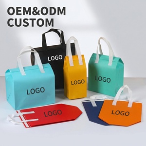 Bolsa de Comida para Llevar con Logotipo Personalizado, Embalaje para Entrega de Alimentos, Reutilizable, Impermeable, para Regalo, Café, Comida para Llevar, Bolsa Aislante de Tela No Tejida - Product Image 1