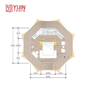 Tente de camping octogonale imperméable toutes saisons 8x8 avec cheminée Design dernier cri - Product Image 6