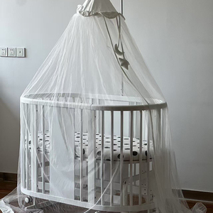 <span class=keywords><strong>Lit</strong></span> Bébé Ovale en Bois Balançoire Moderne 4-en-1 avec Moustiquaire pour Nouveau-nés et Jusqu'à 1 An - Product Image 2