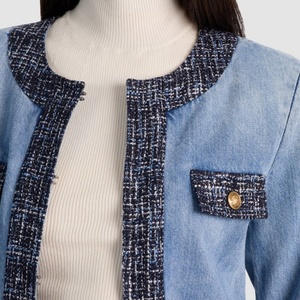 Nouvelle Collection 2025 – Ensemble en jean uni pour femme, col rabattu, veste à manches longues et jupe, vente en gros pour l'automne - Product Image 3