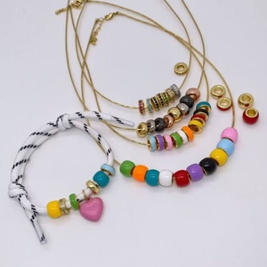 Collar de cuentas deslizantes de esmalte colorido de alta calidad, apilable, con dijes de donut arcoíris para mujer, joyería de verano para la playa - Product Image 5