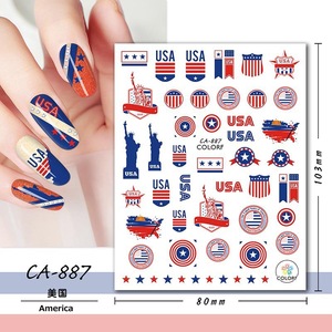 Autocollant drapeau américain nail art festival national 4 juillet autocollant lettres étoile en forme de coeur jour de l'indépendance autocollant pour ongles - Product Image 6
