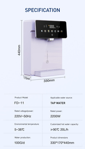 Machine de purification d'<span class=keywords><strong>eau</strong></span> RO électrique en plastique pour la maison, utilisation intelligente sur le comptoir, <span class=keywords><strong>eau</strong></span> chaude et froide - Product Image 3