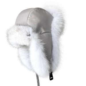 サンプルサポート2026高品質フォックスファーと防水生地トラッパーハットファー付きウシャンカ帽子 - Product Image 1