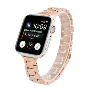 <span class=keywords><strong>Bracelet</strong></span> fin en acier inoxydable pour <span class=keywords><strong>Apple</strong></span> <span class=keywords><strong>Watch</strong></span> série 7 6 5 4 3 2 1, <span class=keywords><strong>boucle</strong></span> trois perles, 41mm, 45mm, 40mm, 44mm - Product Image 4