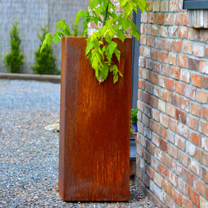 Petit support rectangulaire de pot de <span class=keywords><strong>fleur</strong></span> de structure enduite de poudre de boîte de planteur d'acier corten pour l'utilisation extérieure de plancher de décor <span class=keywords><strong>à</strong></span> la maison - Product Image 5