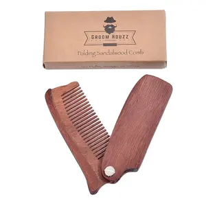 Professional China Supplier Amoora Wooden Folding Comb Portable Beard Comb Beard Modeling Tool