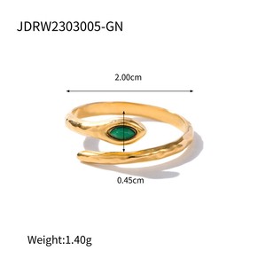 Vintage Bohemian Trendy Gold Plated Stainless Steel Zircon <b>Open</b> <b>Ring</b> with Star Flower Design for Women - Product Image 5