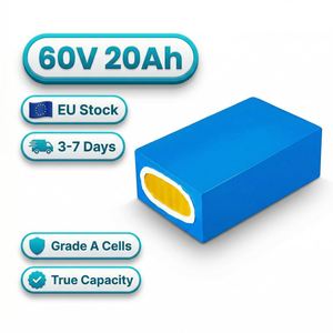 แบตเตอรี่ลิเธียม DE Stock 60V20Ah สีน้ำเงิน PVC สำหรับจักรยานไฟฟ้าและสกู๊ตเตอร์ไฟฟ้า, 2600mAh 16s7p พร้อม BMS 50A และปลั๊ก XT60 3A - Product Image 1