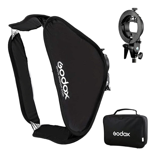 Sfuv8080 Foldable Softbox Bowens Mount 80x80cm Softbox Kit With S-type Speedlite Bracket Carrying Bag For Camera Flash