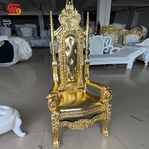 Mịn giá rẻ Trung Quốc cổ vàng đôi sang trọng Hoàng Gia cô dâu Ngai Vàng ghế cưới vua và nữ hoàng cho đám cưới - Product Image 1
