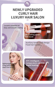 Lisseur de cheveux professionnel sans fil en céramique avec dents, personnalisable avec logo, électrique, portable et rechargeable - Product Image 5