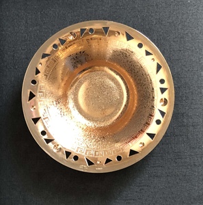 13 pouces or rose double placage squelette gravure fine motif polyvalent fruits <span class=keywords><strong>plat</strong></span> bol plateau décoratif chargeur assiette - Product Image 6