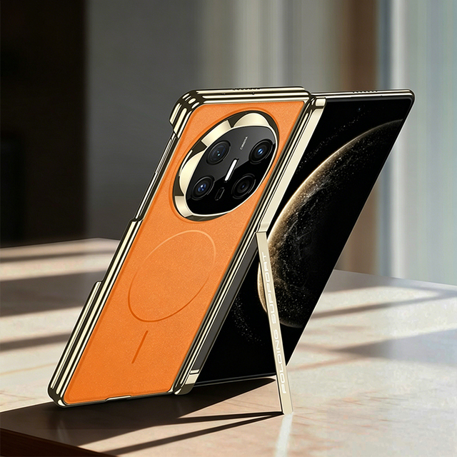Magnetic Luxury Frosting PU Leather Phone Case with Rotatable Kickstand Holder for for Mate X6