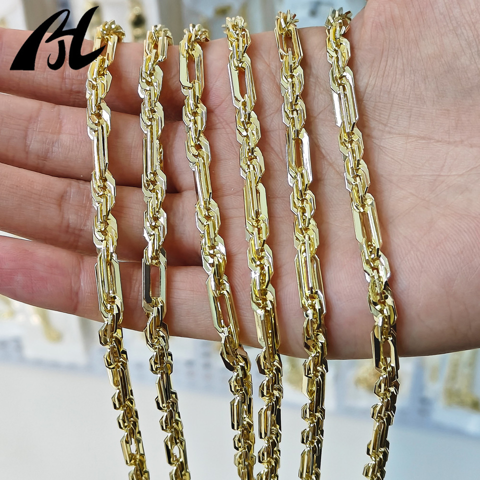 Direct From Manufacturer 14k Electroplated Copper Alloy Chains Various Styles Sizes Fashionable Necklaces For Your Selection