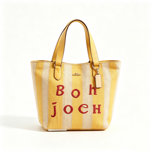 Customized <b>Canvas</b> tote <b>bag</b>, Striped mini tote, Letter embroidery handbag, Women top handle shoulder <b>bag</b> - Product Image 4