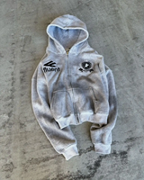 Kustom asam dicuci cuci kotor bordir kualitas tinggi berat katun musim dingin sweatsuit Hoodie dan celana pria Tracksuit