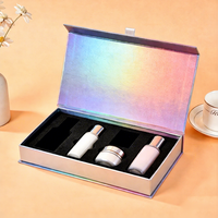 Boîte cadeau magnétique rigide en papier d'art de luxe, design personnalisé fait main, pour lotion et cosmétiques, avec dorure à chaud et insert en EVA