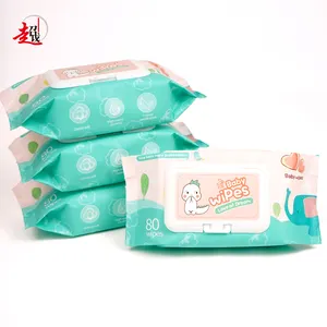 Boutique biologique d'eau pure de haute qualité serviettes humides biodégradables apaisantes en gros lingettes pour bébé