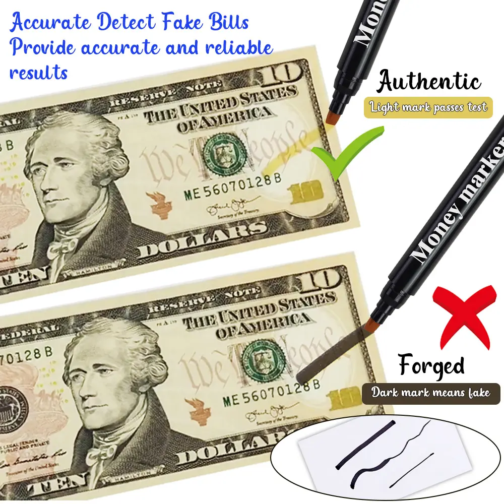 KHYUSDドルチェッカーOEMプロフェッショナルKH8030Magical False Test Money Wholesale for Bank Bill Banknotes Detector Marker Pen