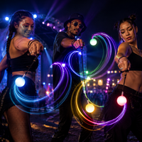 Ballons LED Poi Lumineux à Couleurs Changeantes en Gros pour Enfants, Danse du Ventre, Soirées en Boîte de Nuit, Fêtes de Noël, Événements et Vacances