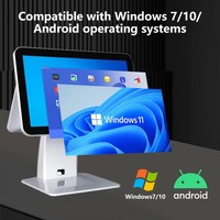 Sistema POS Todo en Uno OEM de 15.6 Pulgadas con Pantalla Táctil Dual, PC Inteligente, Caja Registradora Android 2GB+32GB, Impresora Térmica de 58mm/80mm