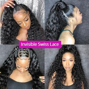 Parrucca 360 Water Wave Lace Front HD, Parrucche Brasiliane con Frontale in Pizzo per Donne Nere, Capelli Umani Ricci 13x4 13x6 - Product Image 6